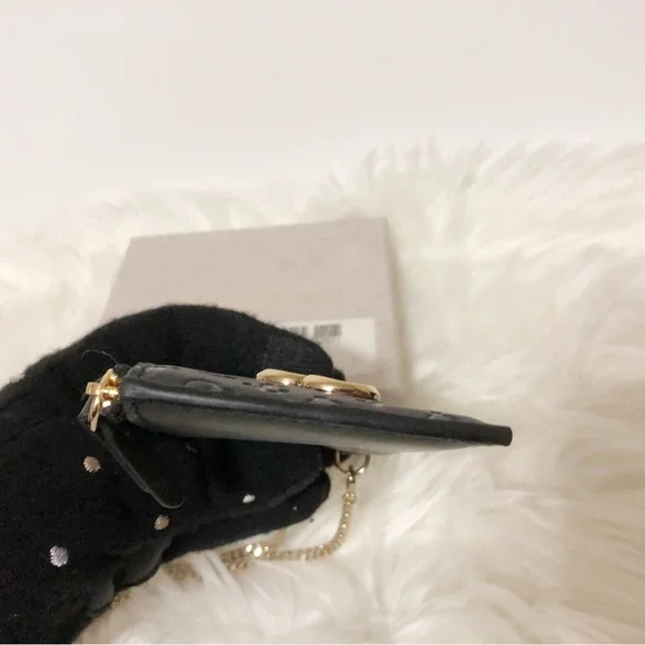 Authentic JIMMY CHOO Black Monogram Embossed Leather JC Logo Chain Card … - Picture 7 of 12
